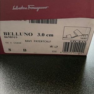 Belluno Navy Patent sandals